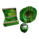 Nécessaire de fumeur en albâtre vert d’Italie, Années 1960