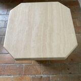 High table or pedestal table in travertine