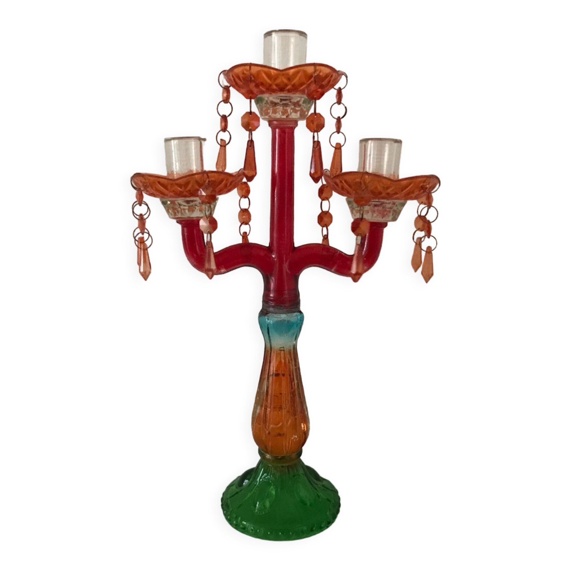 Candlestick glass tassels colors baroque chandelier