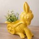 Figurine, vintage yellow ceramic donkey