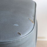 Pair of workshop chairs from the 50s in chrome steel and imitation leather