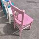 Set of 6 mismatched vintage bistro wooden chairs