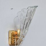 Set of 5 Vintage Italian Murano Glass Wall Lamps, Gold Plated, 1970s