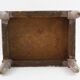 Antique Bajot stool in weathered wood: richly patinated decorative table.