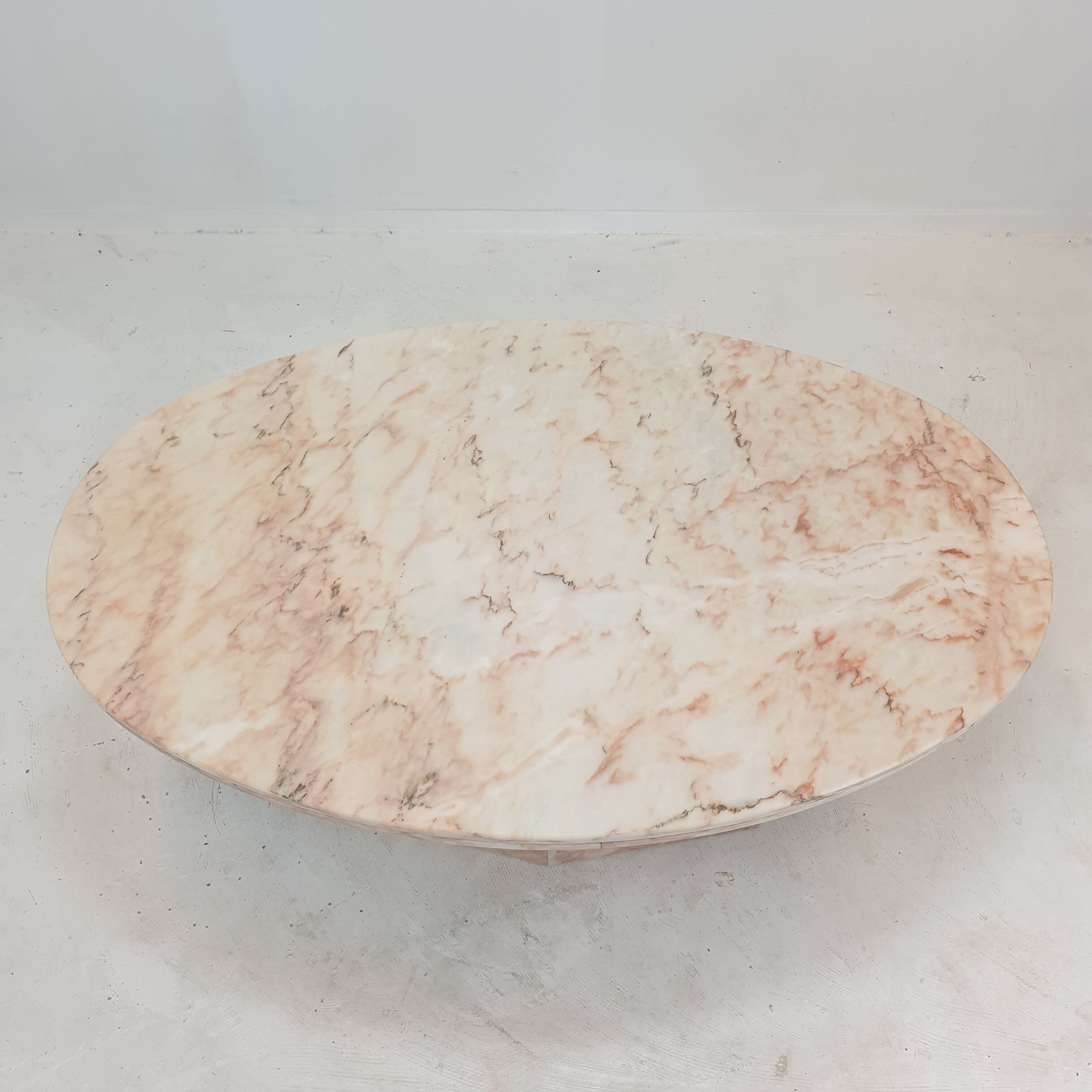 Italian marble oval coffee table, 1970's