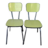 Pair of yellow formica chairs