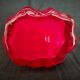 Mouth-blown rock crystal vase, red, Glassworks Ingrid, Germany