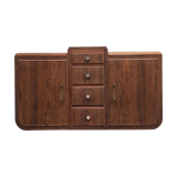 Buffet Art Déco en palissandre et marbre, rénové