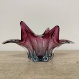 Mid century Murano pink glass bowl , 1970s