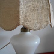Bedside lamp porcelain and burlap