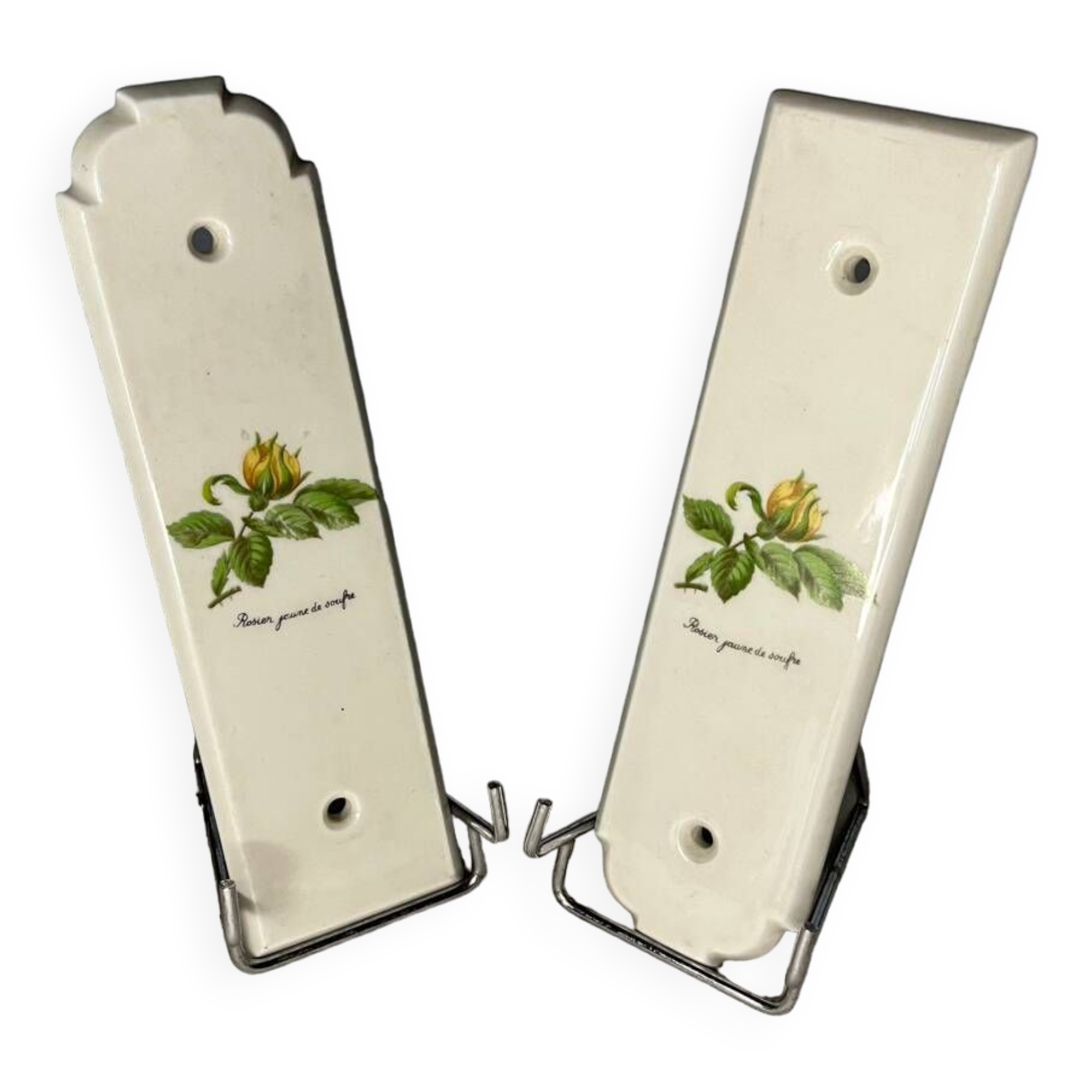 Pair of vintage Paris porcelain cleanliness plates