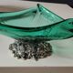 Murano/Glass Line Art Glass Sea Shell Trinket Dish. Diam 20