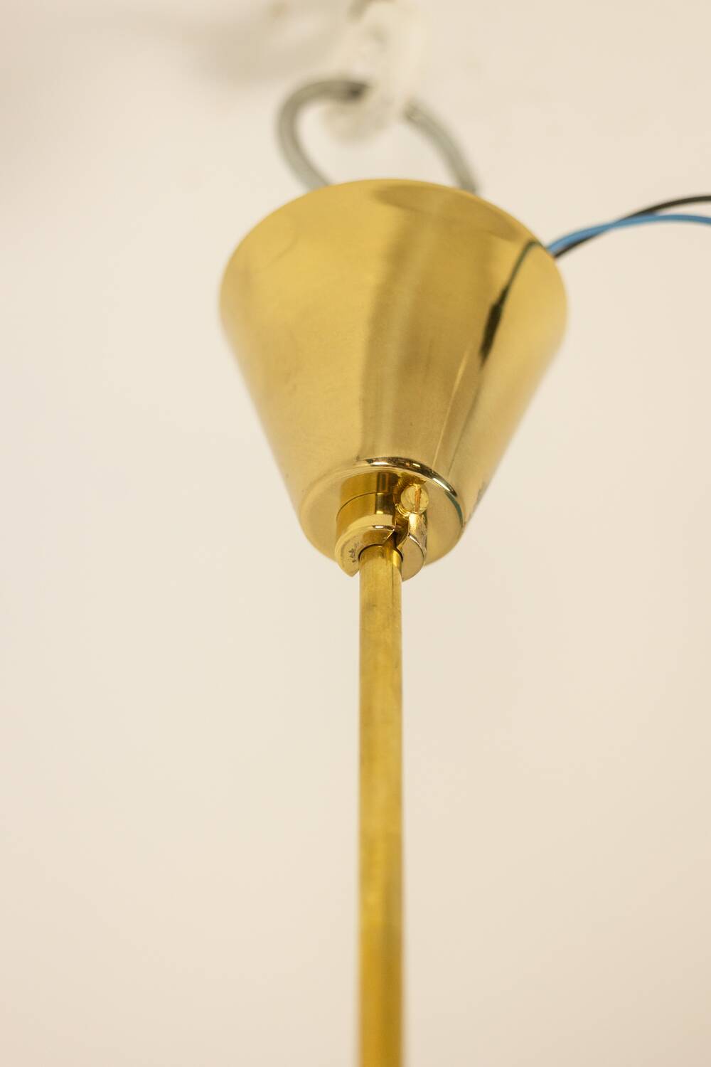 Kamenický Šenov, published by. Brass and glass chandelier. Around 1970.
