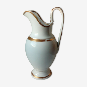 Paris porcelain pitcher aiguiere gooseneck late 19th