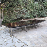 Vintage rosewood steel conference table Gianni Moscatelli Formanova 1970