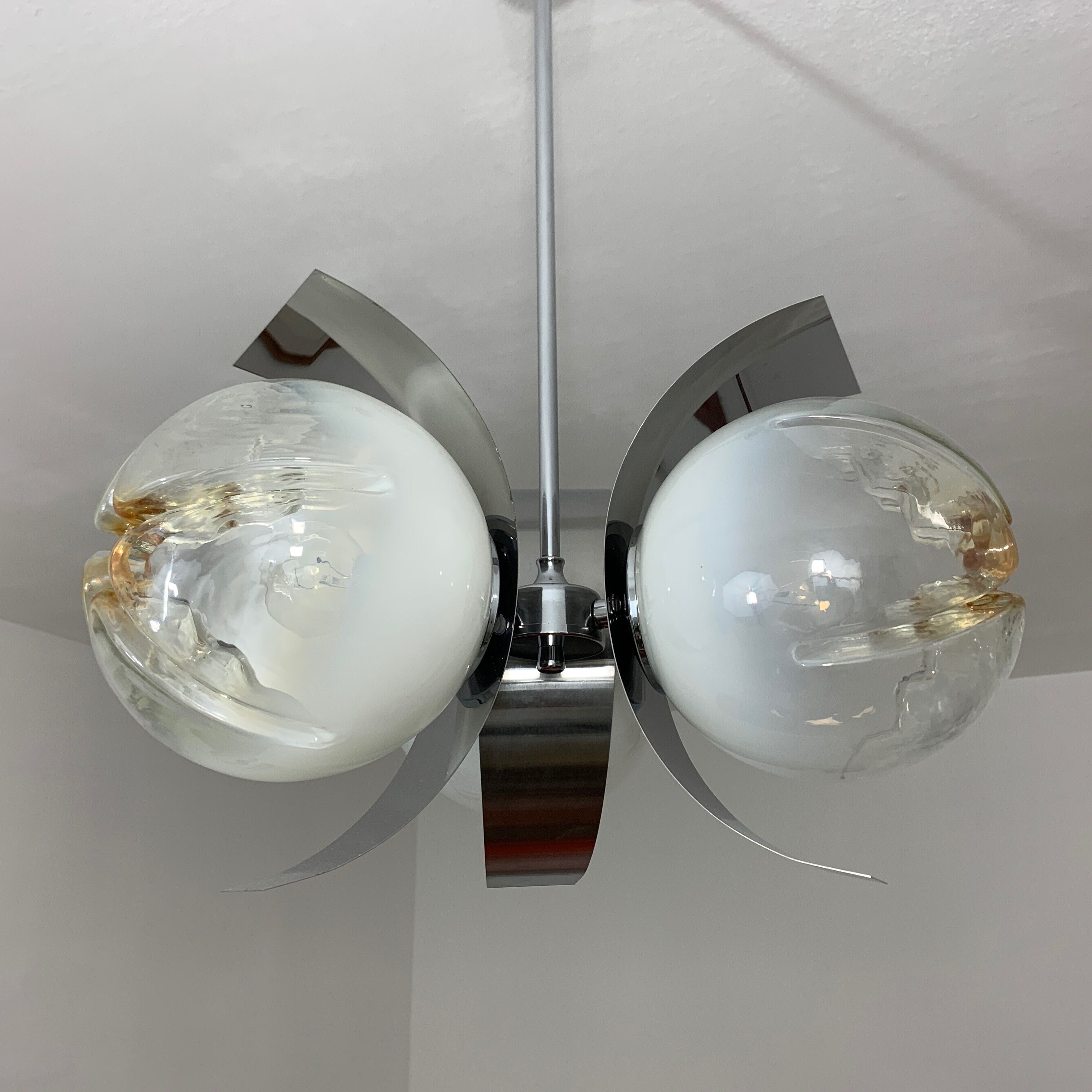 Chrome chandelier Mazzega