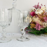 6 Luminarc white wine glasses, Lance model, 1970, made in France