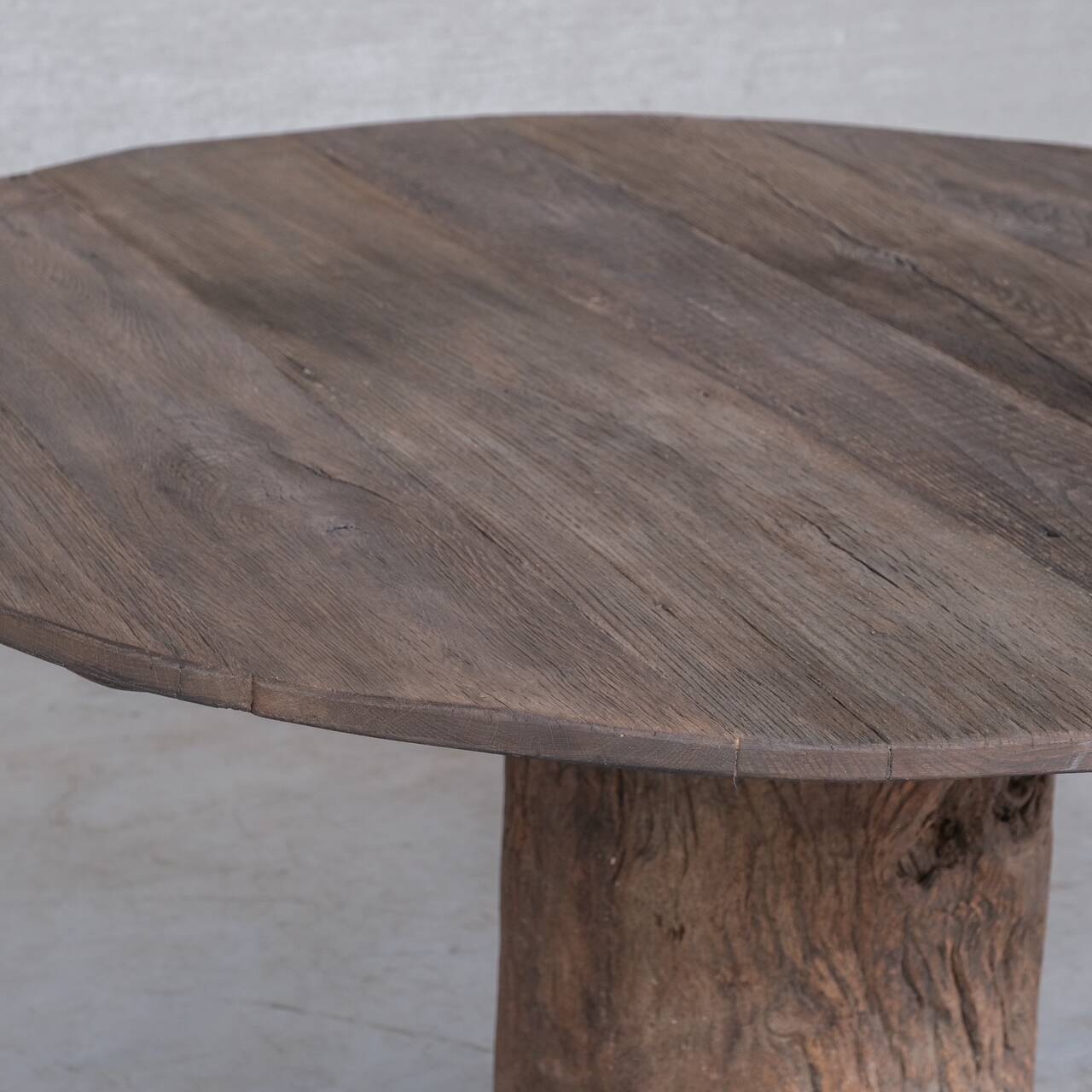 Primitive Wooden Circular Belgium Dining Table