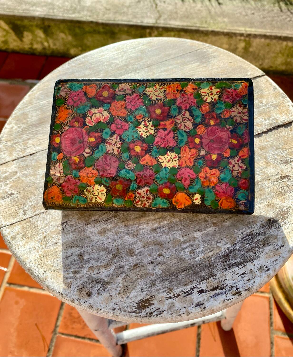 Hand painted wooden box