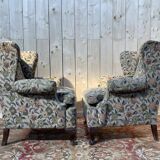 Paire de bergères / fauteuils à oreilles anglaises