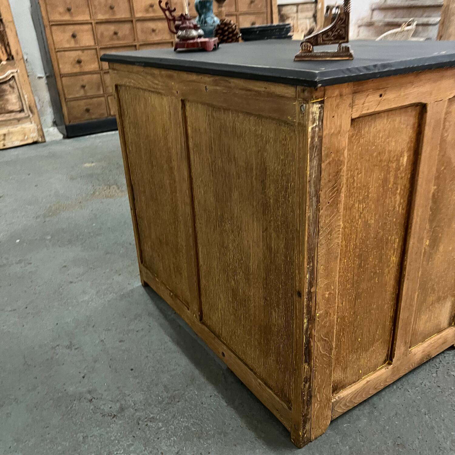Vintage patinated oak desk