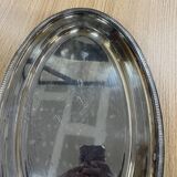 Oval tray in silver metal