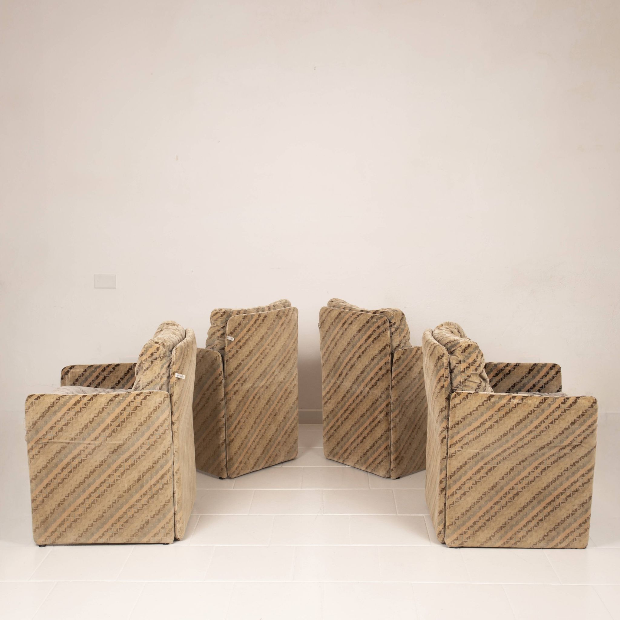 Set of 4 Salpol Armchairs by Angelo Mazzola in collaboration with Missoni