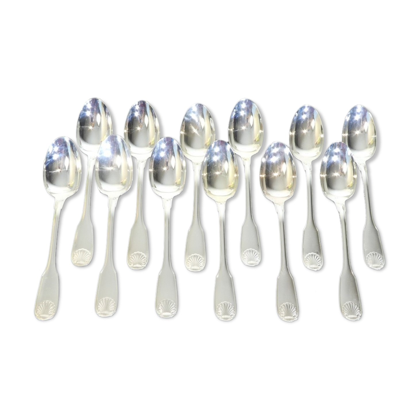 12 spoons Christofle model Vendome in silver metal