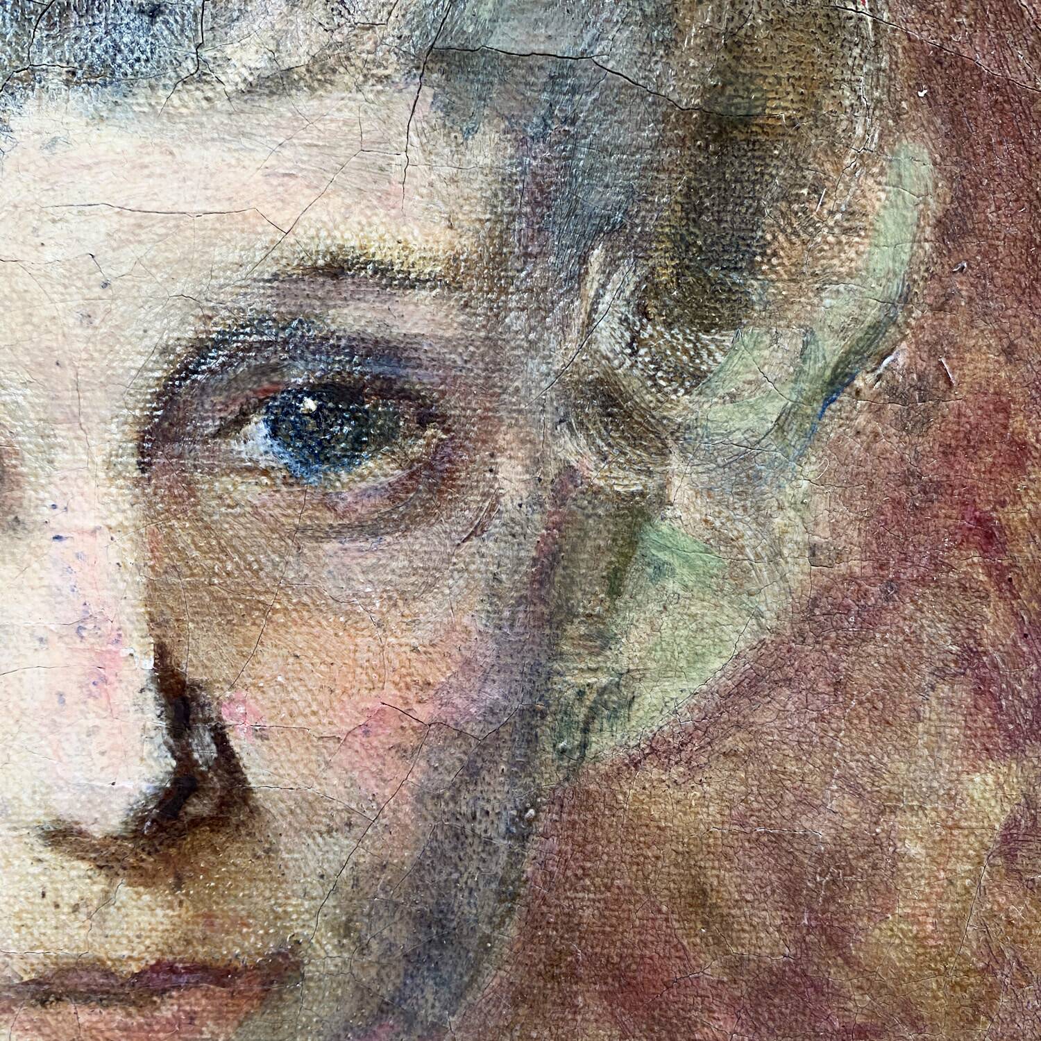 30's painting "The dreamy little girl"