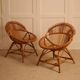 Pair of bamboo and wicker armchairs from the 1960s.