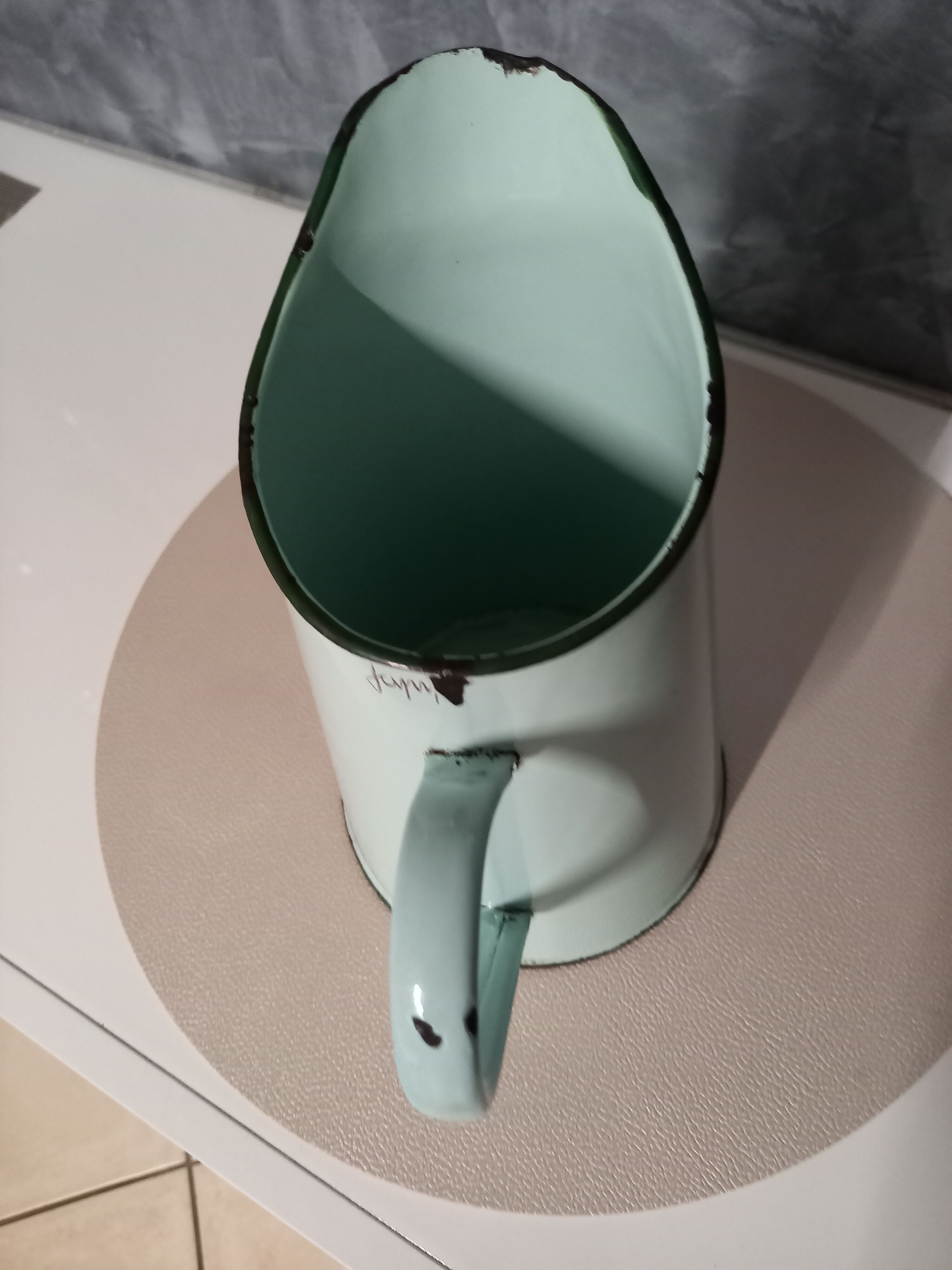 Enamelled sheet metal pitcher