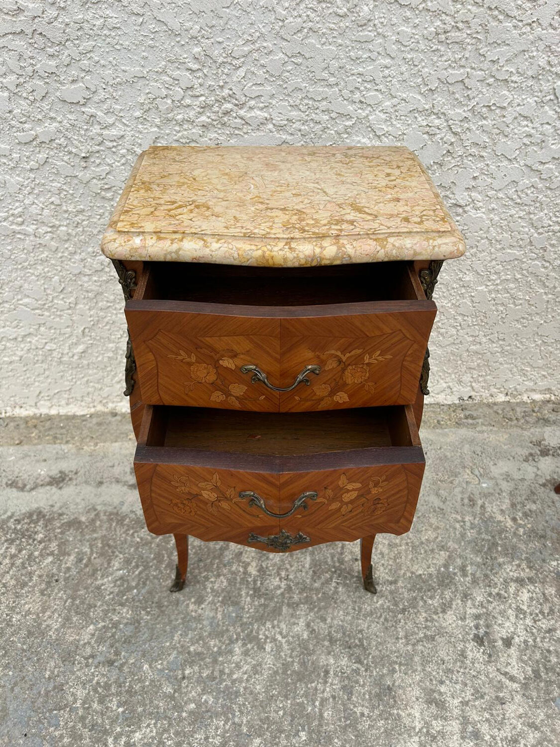 Pair of Louis XV style bedside tables in rosewood