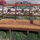 3-seater wooden sofa benches and feather seats