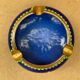 Antique Chinese Bronze Cloisonne Enamel Ashtray Vintage Flower Pattern