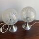 Pair of Mid-Century Chrome Table Lamps with Frosted Globe Shades – Space Ag