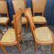 Six chaises Art Déco , années 60 hêtre et cannage