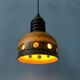 Brown ceramic pendant light Mid-Century, West Germany
