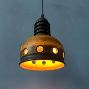 Brown ceramic pendant light Mid-Century, West Germany