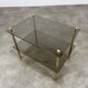 Smoked glass and gold metal side table, 1970s