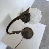 Art nouveau brass swan neck lamp