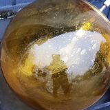 Parscot amber bubbled glass ball design pendant from the 70s