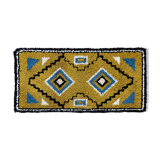 Tapis  vintage en laine jaune ocre Smyrna 97x50cm