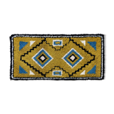 Tapis  vintage en laine jaune ocre Smyrna 97x50cm
