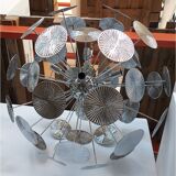 Handmade Hammered Sputnik Candlestick in Kromo Discs Italian Made
