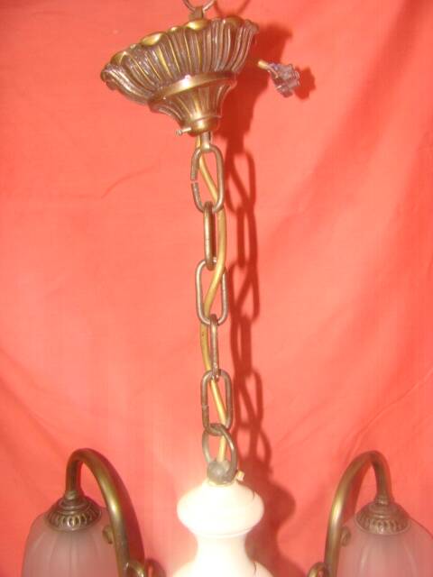 five-armed light chandelier from the 70s/80s era
