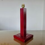 Lamp "the tanner" in burgundy leather 60s 70s