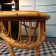 Tripod rattan coffee table, 79 cm per side
