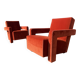 2x Cassina Utrecht chair in terracotta (rust brown) velvet in new condition!