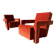2x Cassina Utrecht chair in terracotta (rust brown) velvet in new condition!