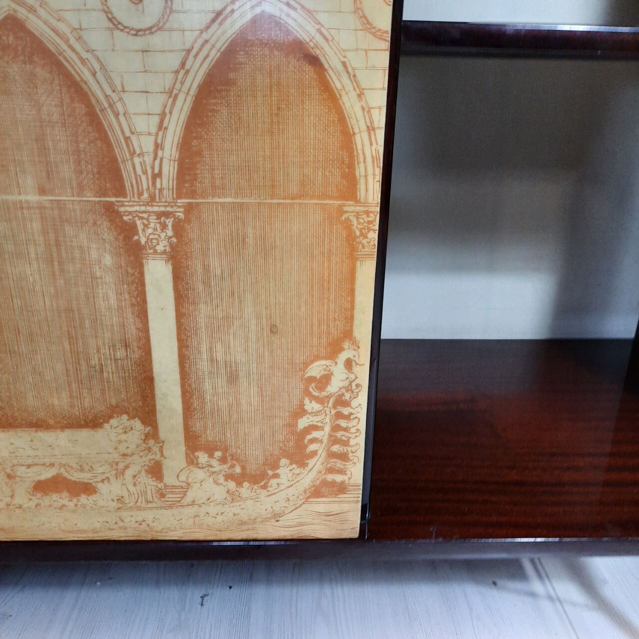 Wardrobe, 1950s bookcase, brass print / tips.